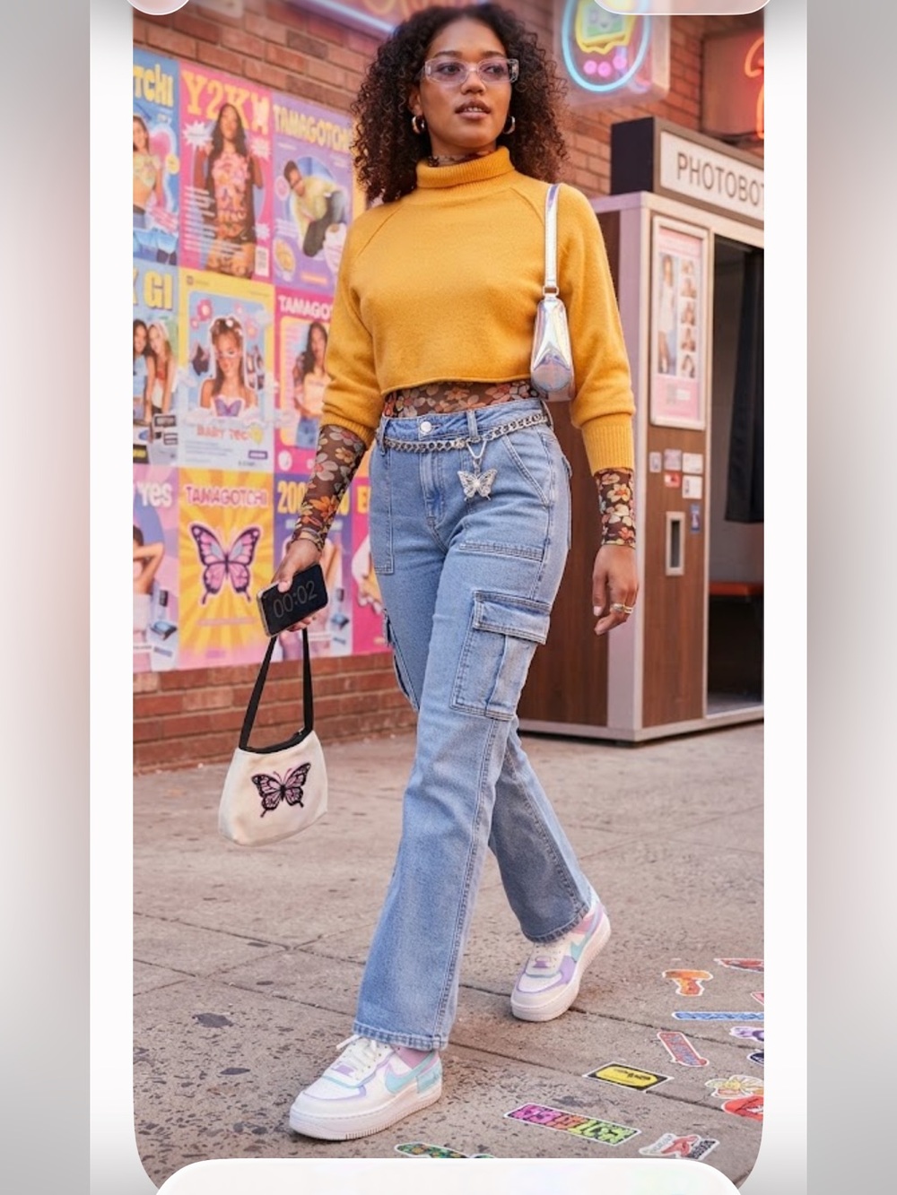 Urban Outfitters sz XS Kyla Cropped Turtleneck Sweater Y2k 90s streetwear